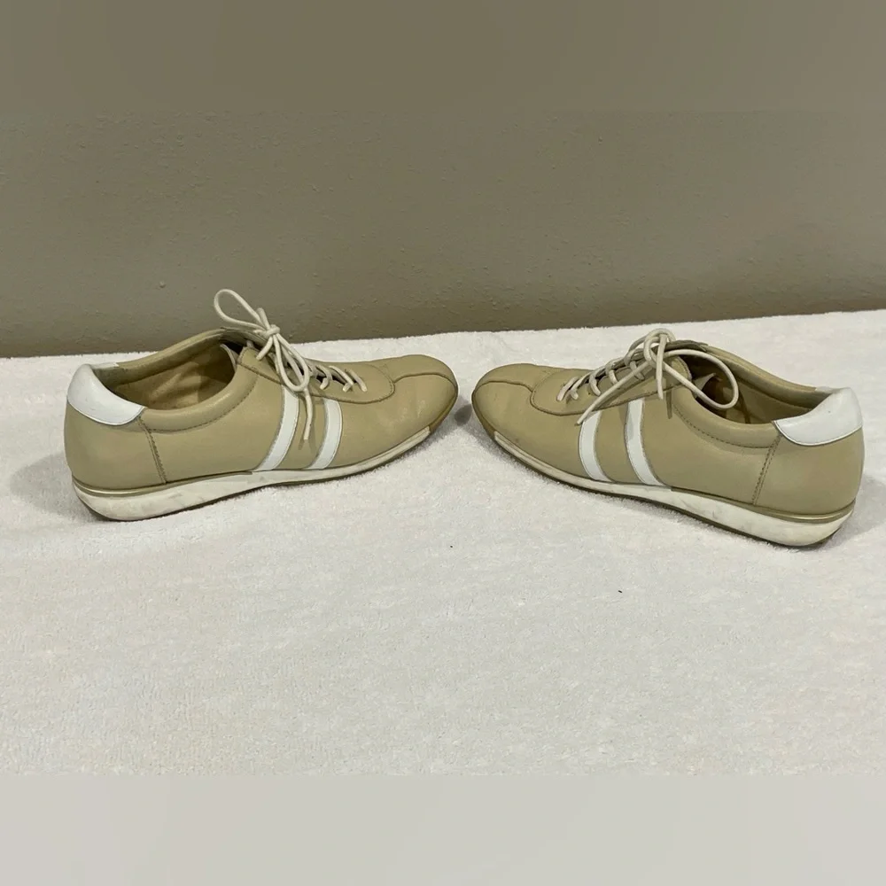 Anne Klein AK2 Women Tan Leather Lace Up Loafer Sneaker Driving Shoes SZ 7‎